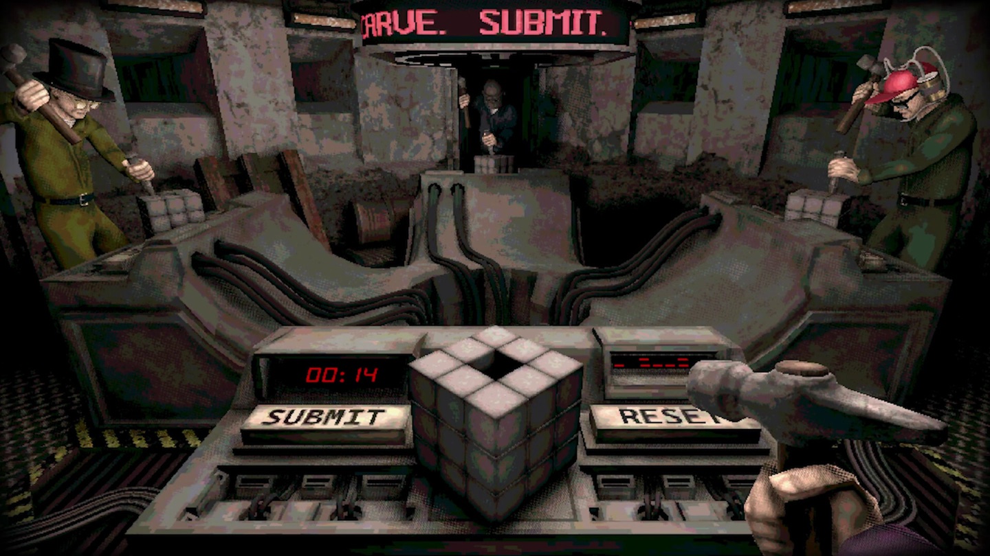 Players operating a timed machine inside the Machine Party facility